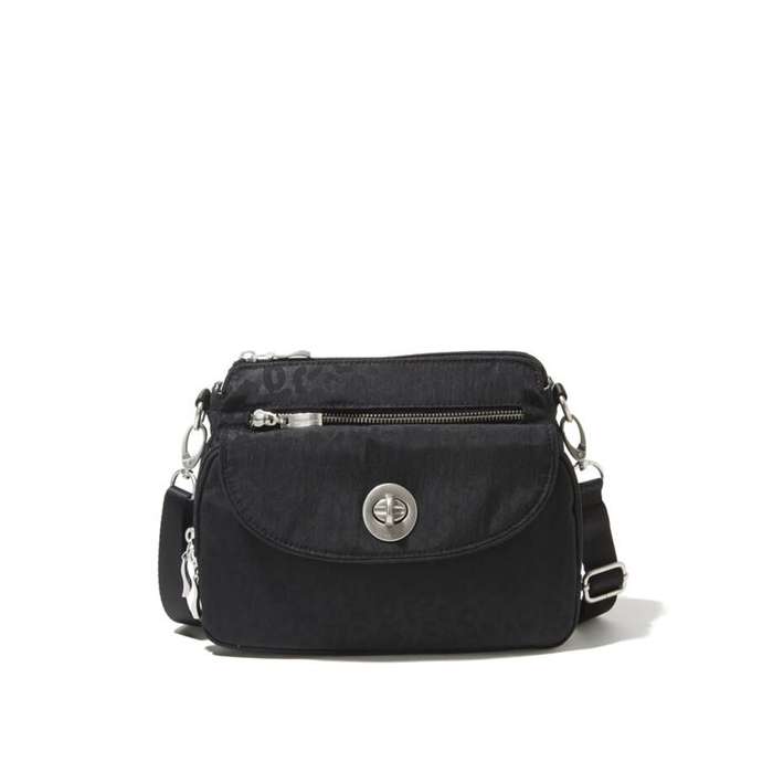 Calais Crossbody Baggallini Bag - Black Cheetah