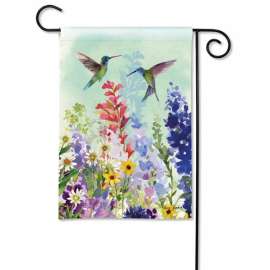 Spring Hummingbirds Garden Flag