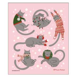 Christmas Cats Swedish Dish Cloth