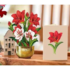 Scarlet Amaryllis Mini Pop-up Card