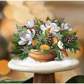 Winter Magnolia Mini Pop-up Card