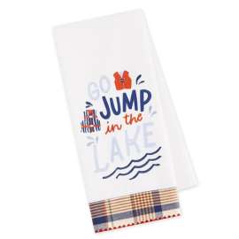 Go Jump In The Lake Embroidered Dish Towel