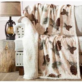 Pinecone Plush Sherpa Throw