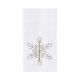 Champagne Snowflake Embroidered Dish Towel