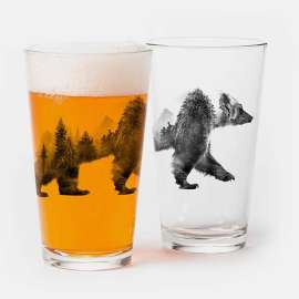 Double Exposure Bear Pint Glass (1)