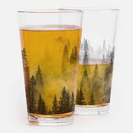 Forest And Clouds Pint Glass (1)