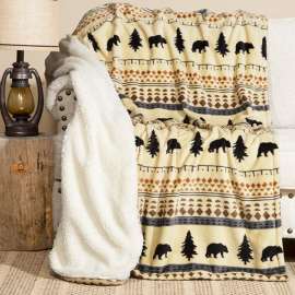 Scandinavian Bear Sherpa Throw