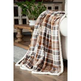 Gray And Chestnut Plaid Throw