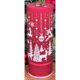 Red Winter Scene Light Up - Tall