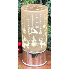 Gold Christmas Scene Light Up - Short