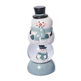 Light Blue Mini Snowman Snow Globe Figure