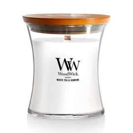 White Tea & Jasmine WoodWick Candle - Medium