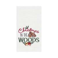 Christmas In The Woods Dish Towel