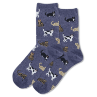 Women's Classic Cats Socks - Denim
