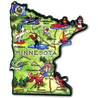 Minnesota Artwood Map Magnet