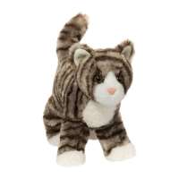 Zigby Gray Stripe Cat Stuffed Animal