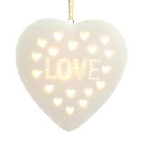 White LED Love Heart Ornament
