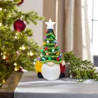 LED Ceramic Gnome w/Tree