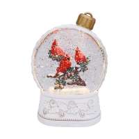 Cardinal Trio Ornament Glitter Lantern