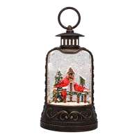 Crdnl Birdhouse Glitter Lantern