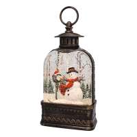Snowman & Cardinal Dome Lantern