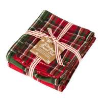 Plaid Boughs Of Holly Set of 3 Dish Towels