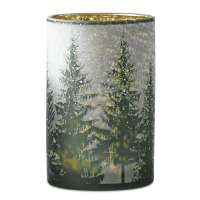 Glass Tree Scene Candle Holder - Large