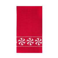 Peppermint Red Waffle Dish Towel