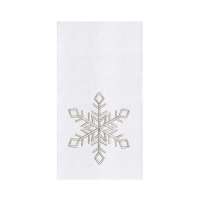 Champagne Snowflake Embroidered Dish Towel