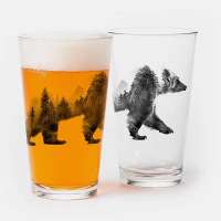 Double Exposure Bear Pint Glass (1)