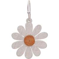 2-Tone Brushed Brass Flower Earrings