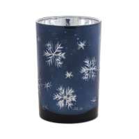 Blue Snowflake Candle Holder - Large