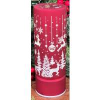 Red Winter Scene Light Up - Tall
