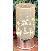Gold Christmas Scene Light Up - Short