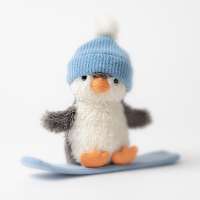 Peanut Penguin Snowboarding Plush by JellyCat