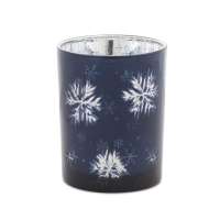 Small Blue Snowflake Candle Holder